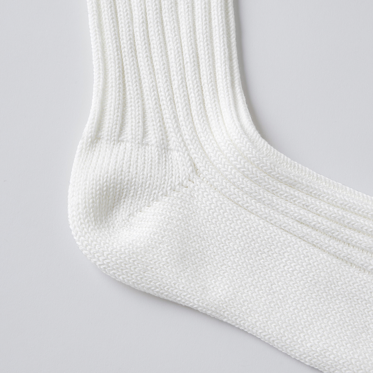 Organic Ribbed Socks ホワイト