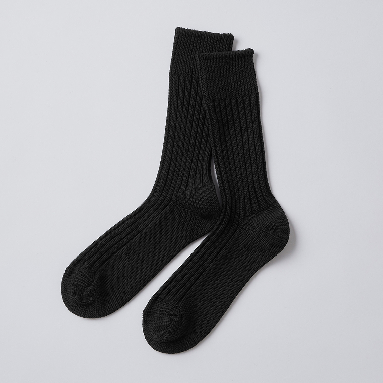 Organic Ribbed Socks ブラック