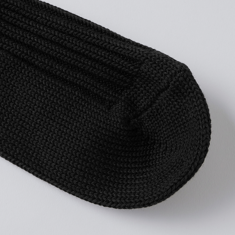 Organic Ribbed Socks ブラック